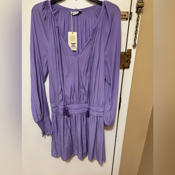 Ramy Brooks Brin tie neck dress in orchid. - Picture 1 of 7